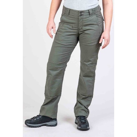 Dovetail Workwear Women's Work Pant, 000, Olive Green, 97.5% BCI cotton / 2.5% LYCRA spandex DWS20P3R-309-000x34